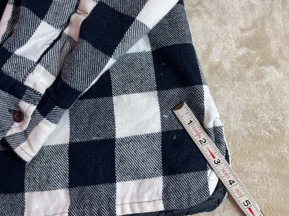 Chaqueta Camisa Vintage Lumber Jack L Negra Blanca Búfalo Forrada a Cuadros Franela Foto 3 de 4