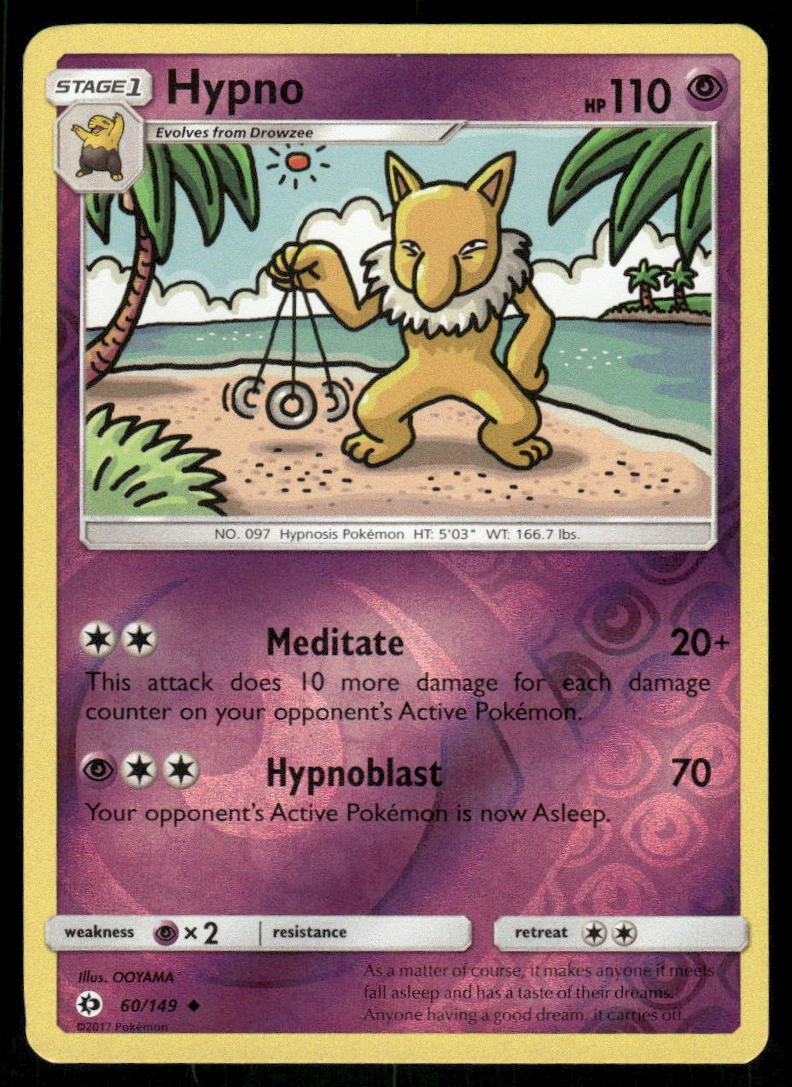 Hypno 60/149 - SM Base Set - Reverse Holo Uncommon NM