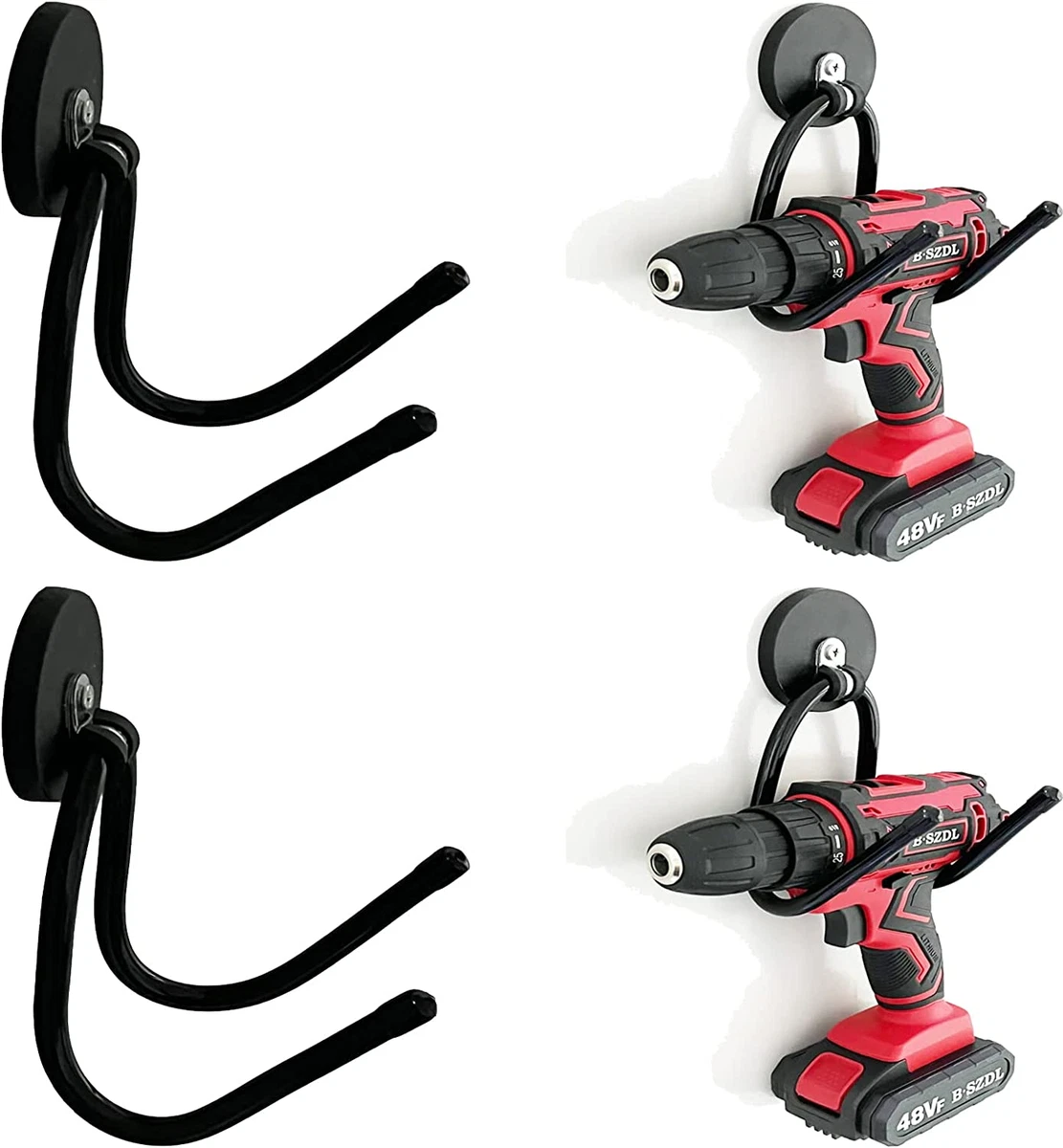Power Drill Tool Organizer 2 Pack Magnetic Holder Garage Storage Rack Heavy Duty