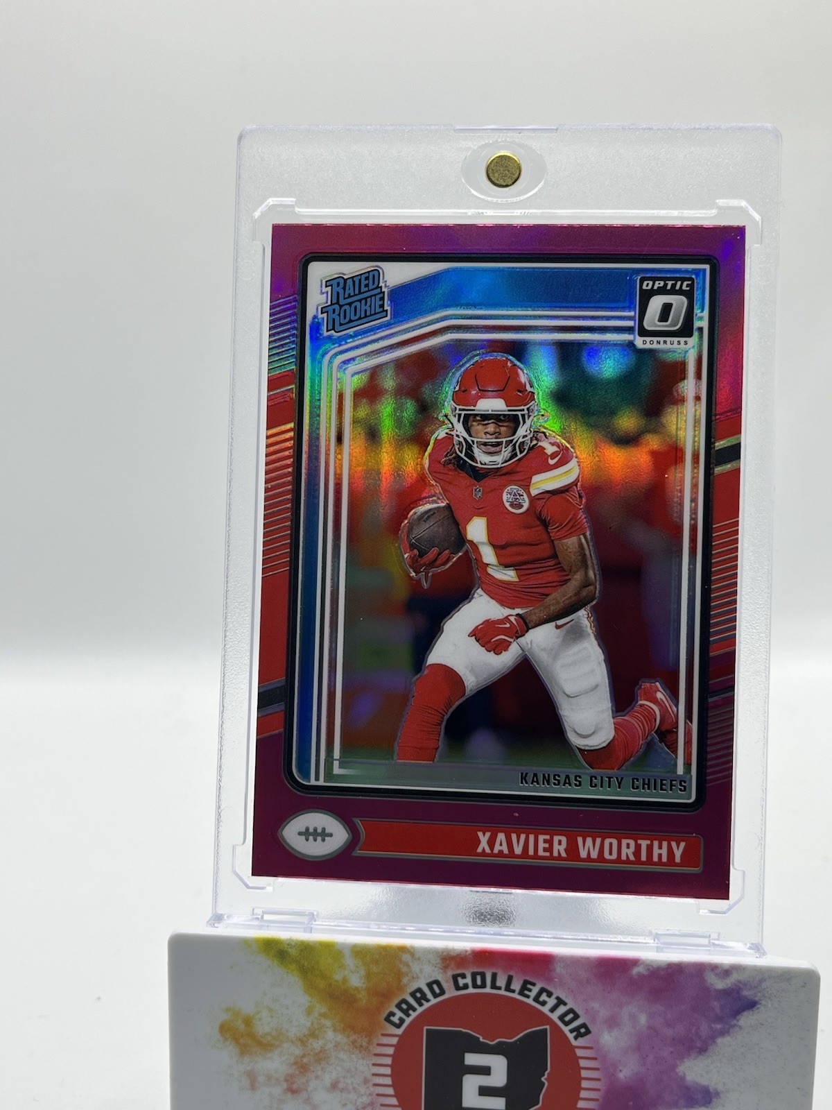 2024 Panini Donruss Optic - Rated Rookie Xavier Worthy #300 Pink Prizm (RC)