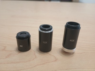 Microscope Lens, Set Of 3, 4x, 10x, 40x, Used, From Celestron Microscope.