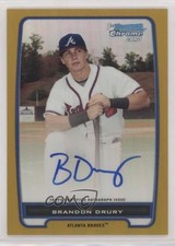 2012 Bowman Chrome Prospects Gold Refractor 10/50 Brandon Drury #BCP18 Auto 0rf
