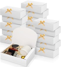 16 PCS White Gift Boxes With Lids For Presents 10.6x8x3 Inch Party Favor Box