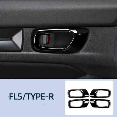 4x ABS Glossy Black Inner Handle Cover Trim For Acura Integra 2023-2026