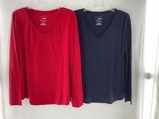 Sonoma Women  s Extra Large V-Neck T-Shirts Set Of Two XL 103