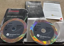 Microsoft Windows Vista Ultimate Upgrade 32 Bit & 64 Bit DVDs =RETAIL BOX=