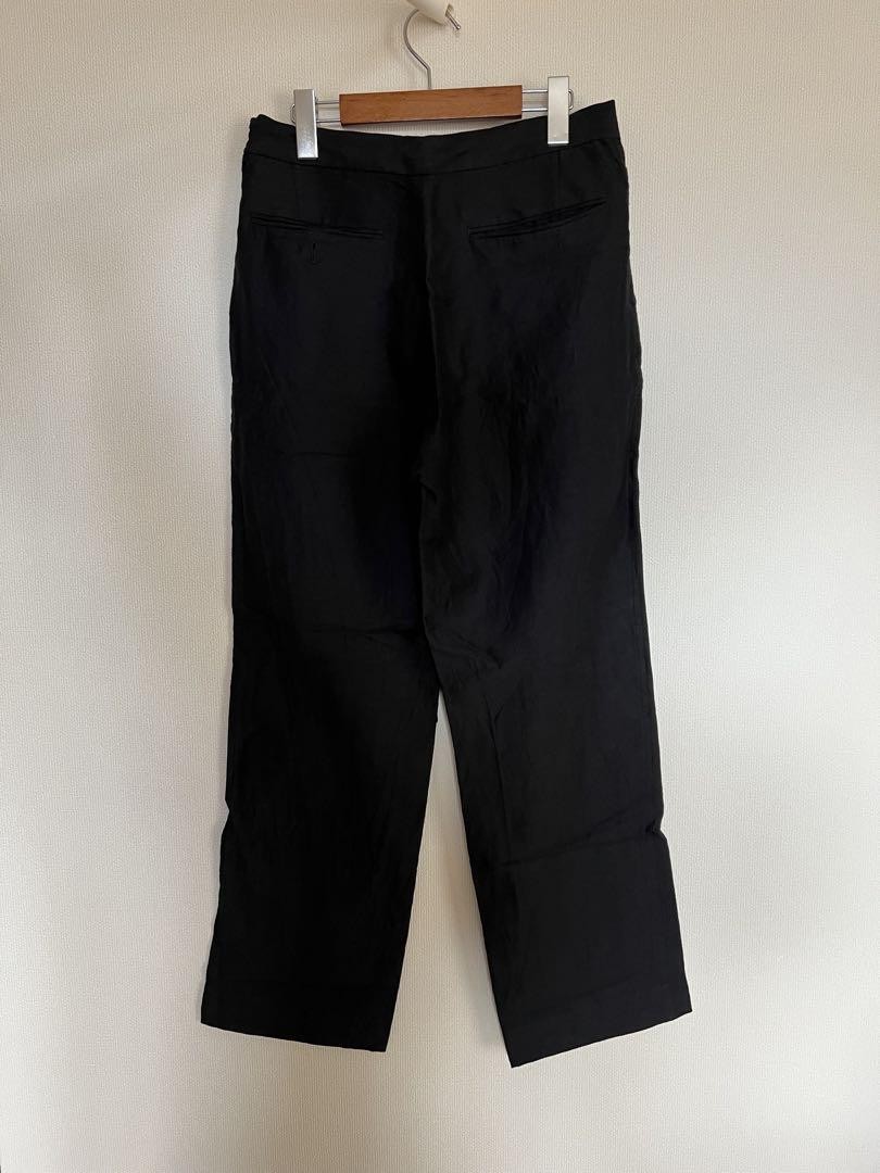 Auralee 21SS Silk Linen Dobby Slacks Black 100cm Length Used