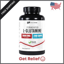 L-Glutamine 1000mg 240 Veg Caps Gut, Muscle, Recovery Support, USA Made