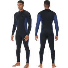 Men s Wetsuit 5/4mm Neoprene Front Zip Cold Water Diving Surfing Lansru