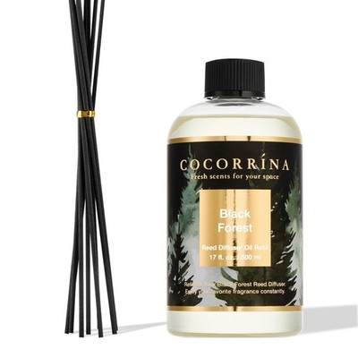 Reed Diffuser Refill Black Forest 17oz (500ml) with 8 Sticks - Premium Long-L...