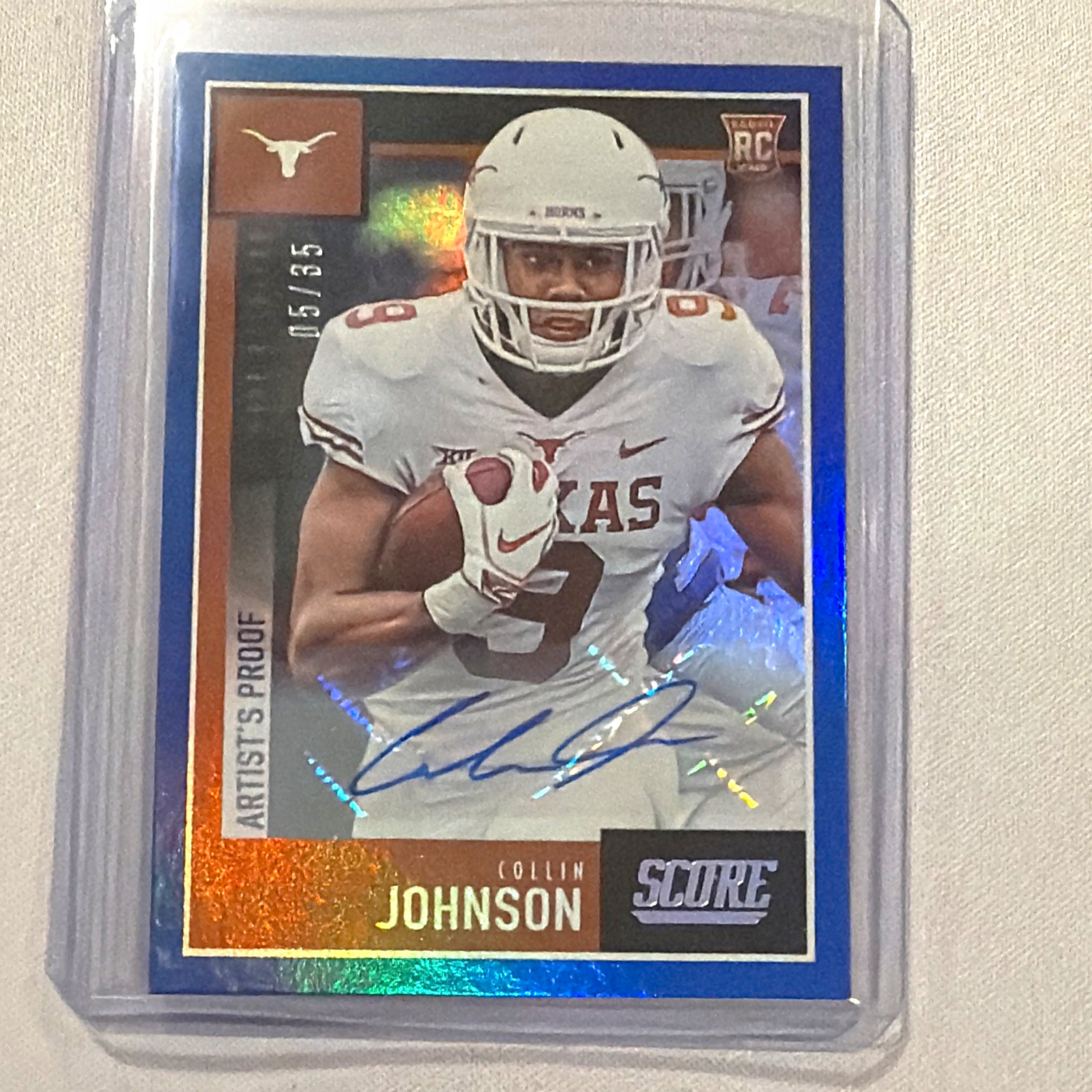 Collin Johnson Panini Score #418 Autograph Artist Proof