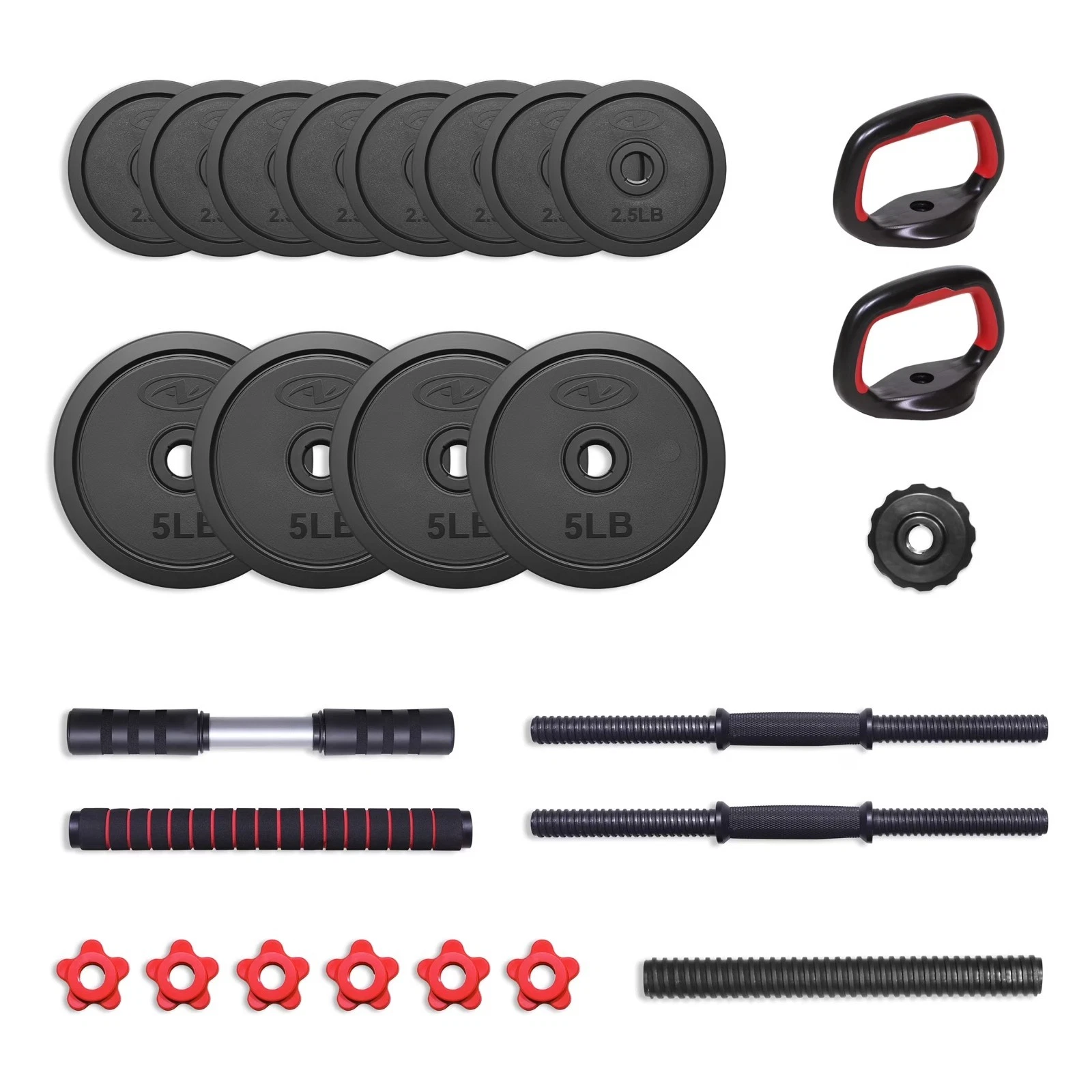 Athletic Works 40LB 5in1 Adjustable Dumbbell Set, Fitness Exercises for Home Gym