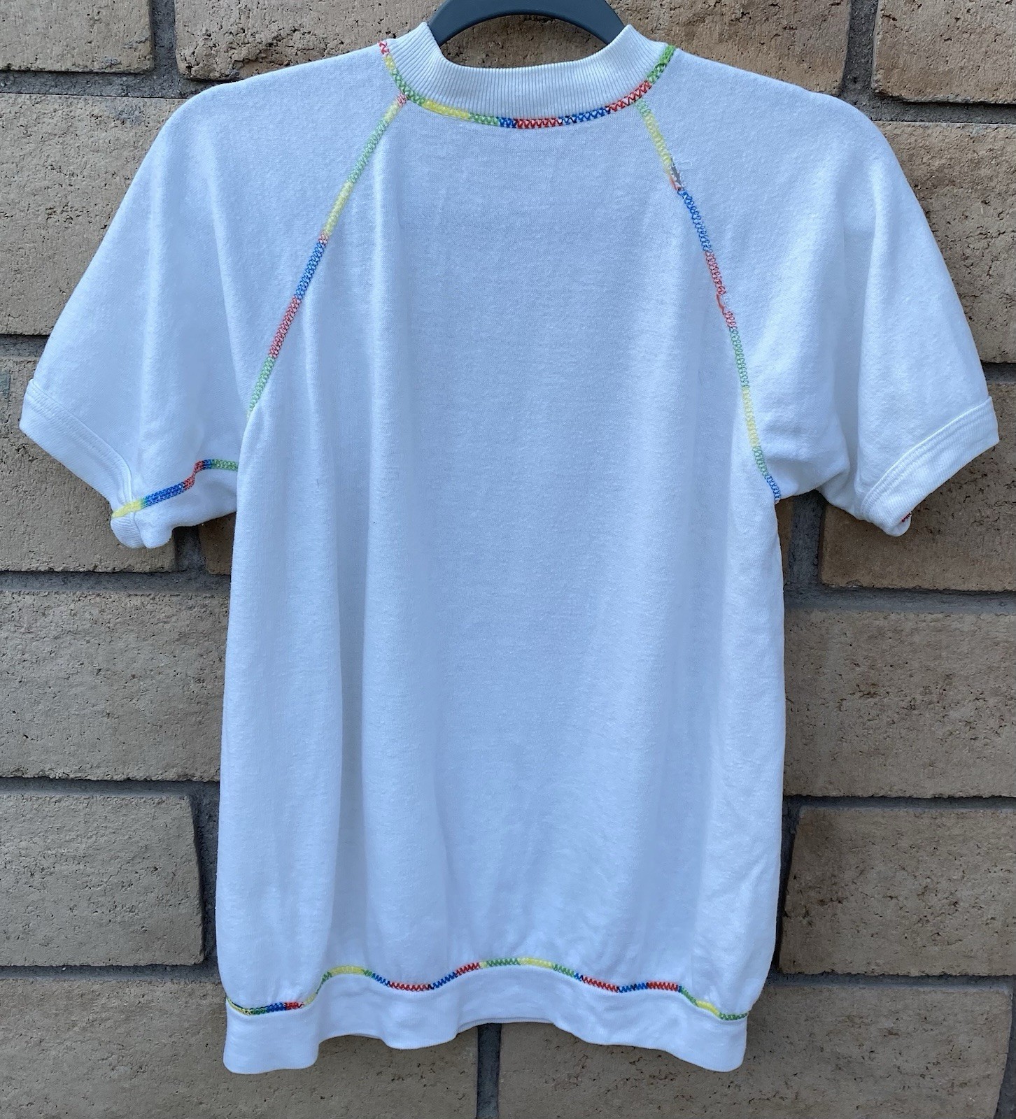 Vintage Short Sleeve Raglan Sweatshirt Bunny Rabbit Collage Graphic Worn image 6