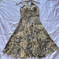 Vintage 90s Y2K Womens 10 Maxi Sundress Halter Boho Beach Fairy Vacation Summer