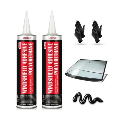 [2 Pack] Polyurethane Windshield Adhesive, Windshield Sealant Black - High Bo...