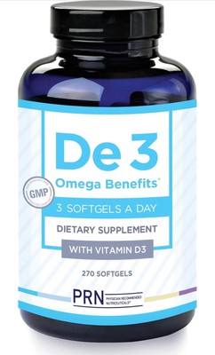 PRN De3 Omega-3 Fish Oil   270 Softgels, 90-Day Supply   2240Mg Exp 4/2027