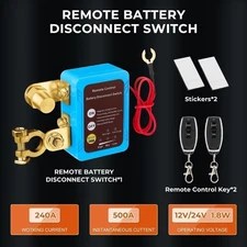 Car Remote Battery Disconnect Kill Switch 12V /24V 240A Automatic Shut Zoqkvrkml