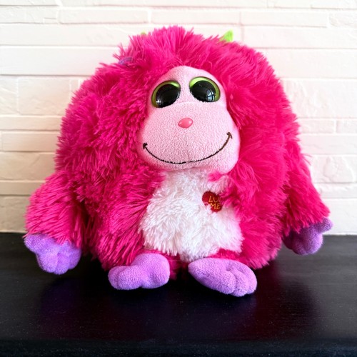 Ty Monstaz Trixie Pink Plush Stuffed Animal 10" Green Eyes No Swing Tag