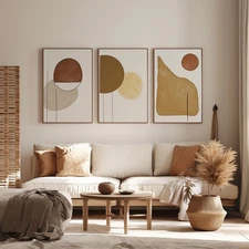 Hand-painted Oil Painting 3 Panel Creativity Wall Art Illustration unframed #036