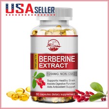Blood Sugar Support Supplement Berberine Cinnamon Extract Maximum Strength 60PCS