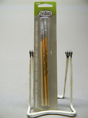 TESTORS PREMIUM PAINT BRUSH 3 PACK No. 0 No. 2 No. 3 fine detail TES281206 NEW