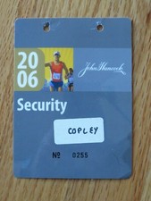 110th BOSTON MARATHON April 2006 FINISH LINE Laminated Security Badge COPLEY