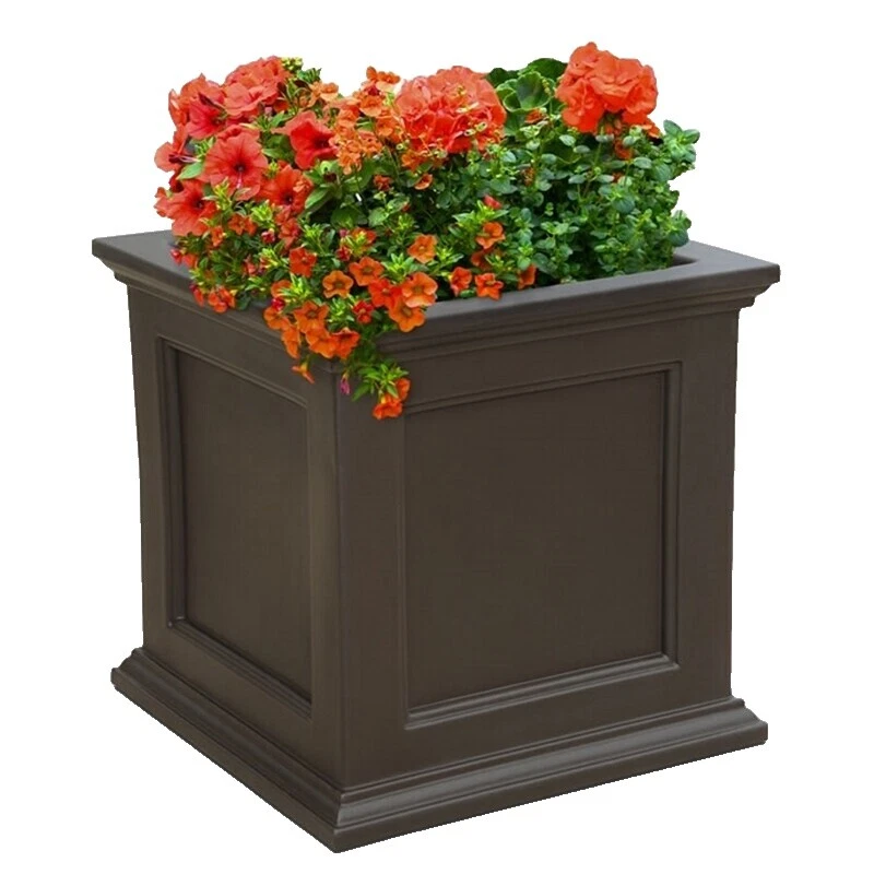 Brown Square Plant Baskets, Pots, Window Window Boxes