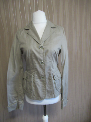 180 03 MARC O´POLO Damen Designer Jacke Blazer Gr.38 khaki Baumwolle Damenblazer