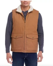 WP WEATHERPROOF Mns Workwear Cotton VEST Sherpa Collar (2 Colors)  M XL XXL  NWT