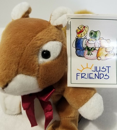 Vintage 1997 Just Friends Chosun SQUIRREL Plush Stuffed Animal Tag New Old Stock - Picture 3 of 7