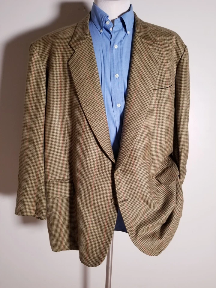 Chaqueta Blazer Abrigo Deportivo 52R 52S A MEDIDA Lona Completa Verde Naranja Púrpura Cuadros Foto 2 de 4