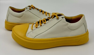 NEW ECCO Flexure T Cap Shadow Sneaker Shoe Sz 7-7.5 White Marigold Women s