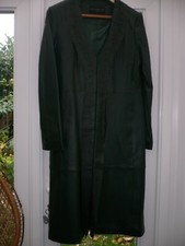 Centigrade Long Lamb Leather Coat With Punch-out Detail Sz S Bnew
