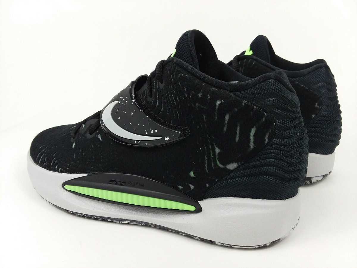 Nike KD14 Basketball Shoes Black Grey Lime Glow White CW3935 
