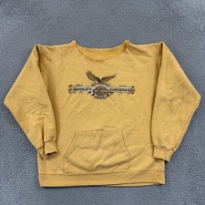 Vintage Harley Davidson Sweatshirt Men Large Yellow Long Sleeve Biker Motorcycle