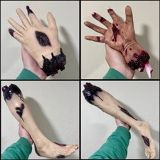 Latex Fake Severed Limbs Bloody Scary Realistic Decoration Props Halloween