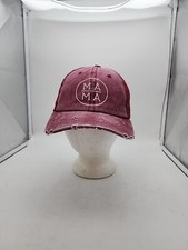 MA MA Maroon Trucker Hat Cap Mesh Snapback Distressed Faded