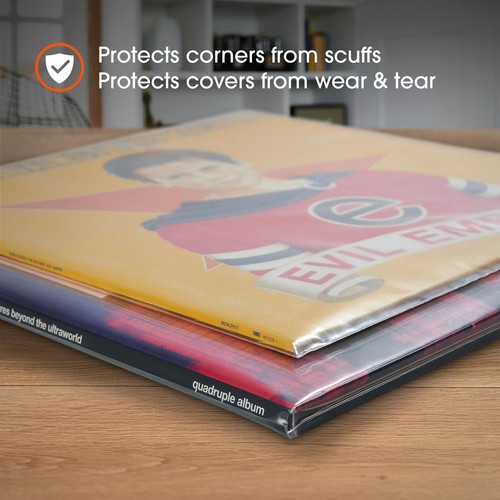 7" Inch 400 Gauge Polythene Plastic Outer Vinyl Record Sleeves Covers 100 Pack - Zdjęcie 3 z 6