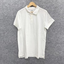 Goodfellow  Co Men's Pullover Loring Polo Shirt, Standard Fit White Size L, NEW