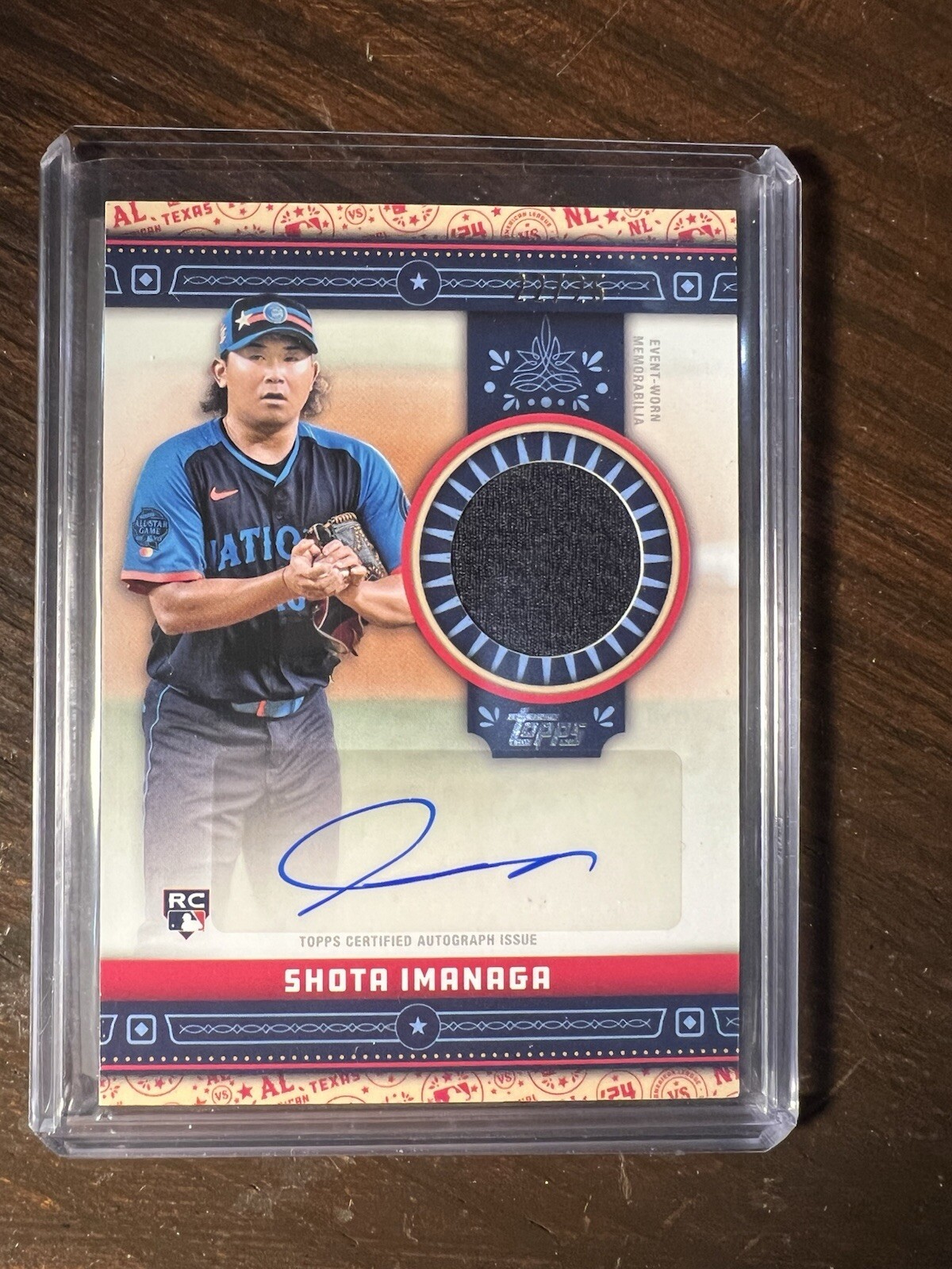 Shota Imanaga 2024 Topps Update All Star Stitch Auto 22/25 ASSA-SI Relic Patch