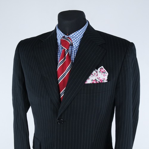 Mens TIGER OF SWEDEN Blazer 38S UK Size Striped Black Wool Sport Coat Jacket - Picture 10 of 13