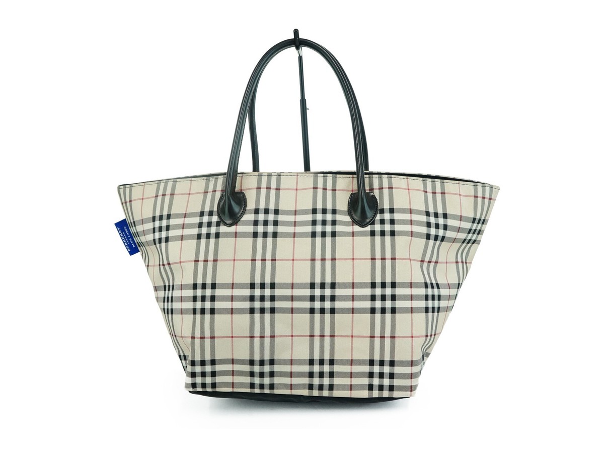【BURBERRY BLUE LABEL】トートバッグ　ストライプ柄　厚手生地 楽天市場】バーバリー ブルーレーベル（トートバッグ