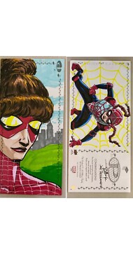 2017 Upper Deck Marvel Premier 3 Panel Sketch Card Spider-Girl by
