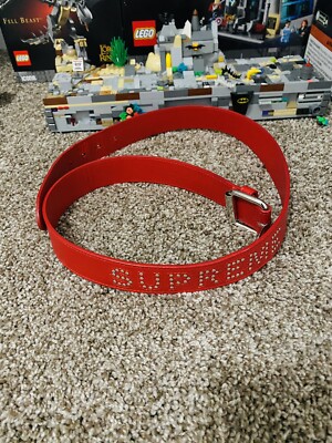 SS18 Supreme studded logo red leather belt size L/XL | eBay