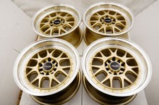 Kudo Racing Fatal 15x8 5x100 5x114.3 5x4.5 10mm Gold Polish Lip Wheels Rims 4