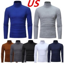 Men's Turtleneck Slim Fit Tops Casual Long Sleeve Lightweight Pullover Shirt