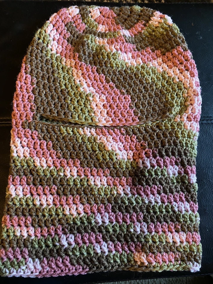 ¡Máscara de esquí/balaclava de ganchillo para mujer! ¡Mantén la cara caliente! Camuflaje rosa Foto 4 de 4