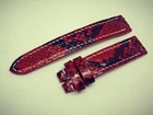 Handmade Red Python Leather Watch Strap 18 mm 20 mm 22 mm 24 mm