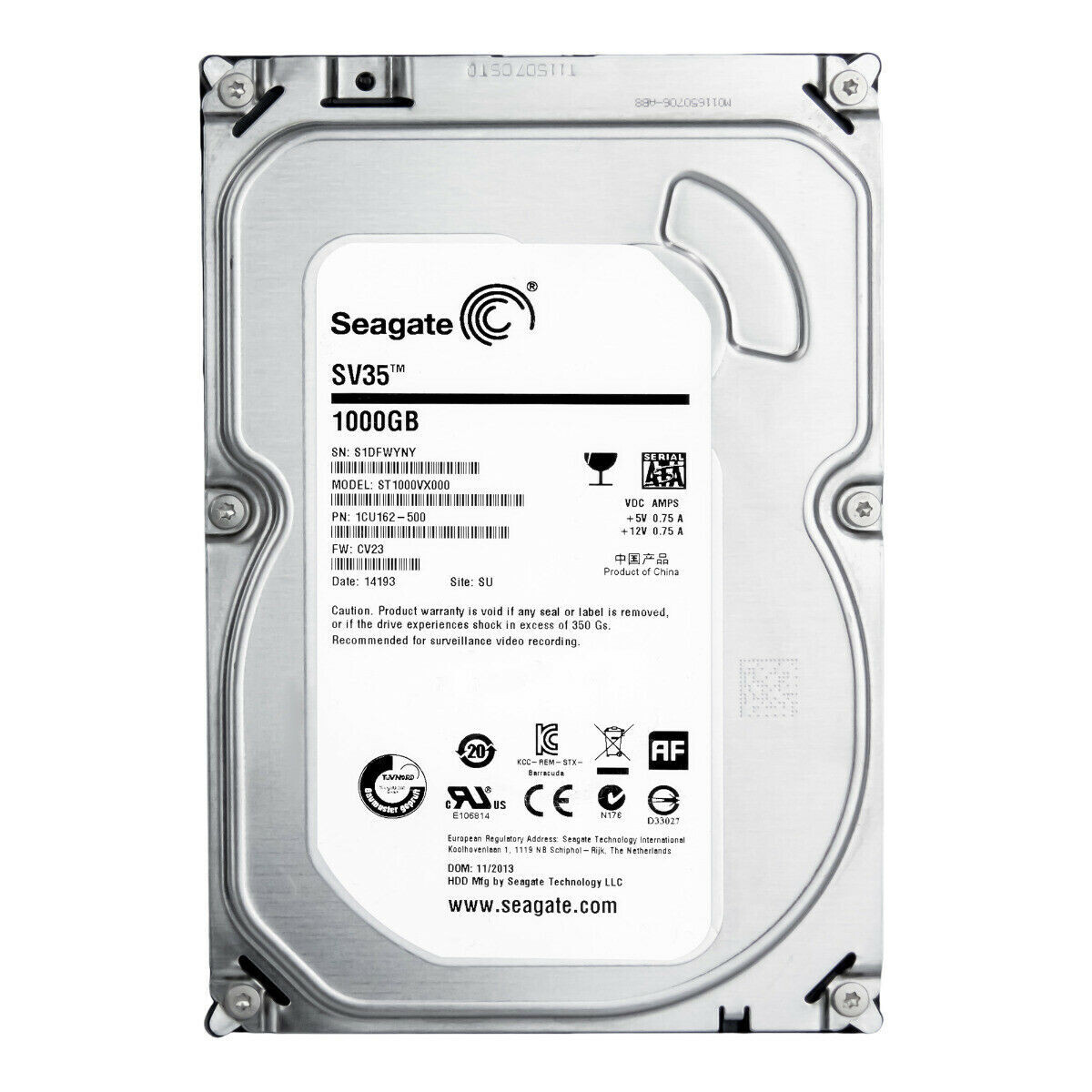 Seagate Barracuda SV35.5 1TB ST1000VX000 7200RPM SATA 3.5