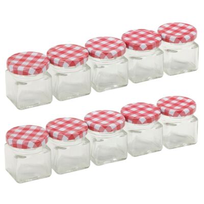 50ml Klarglas Aufbewahrung Mini Glas Behälter mit gedrehtem luftdichten Deckel 10er Set